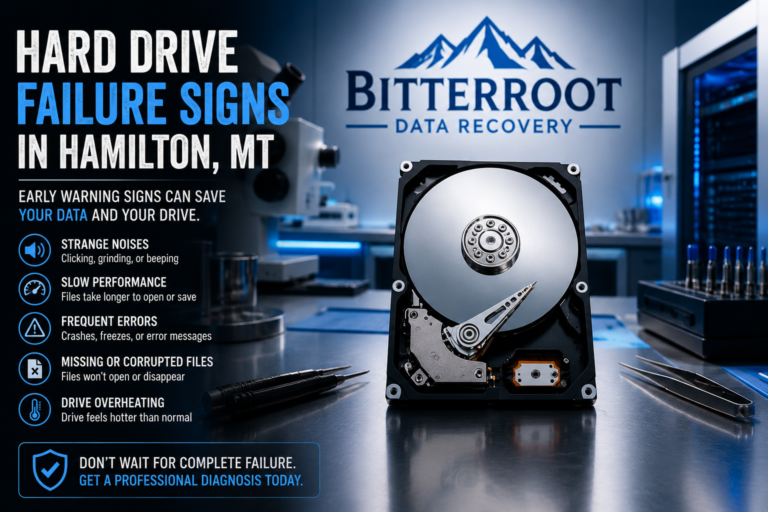 Hard Drive Failure Signs in Hamilton, MT